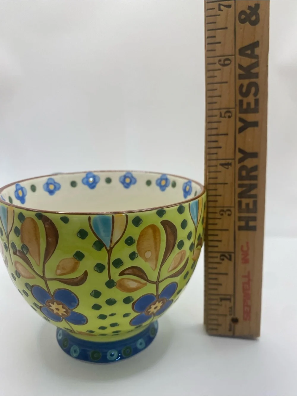Coastal Imports Dutch Wax Mug Hand Painted Embossed Textured Jumbo Latte Cup